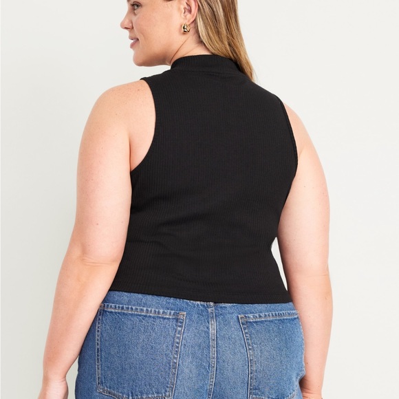 Mock Neck Ribbed Tank Top - Picture 8 of 13